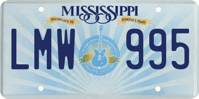 MS license plate LMW995