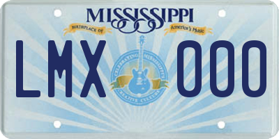 MS license plate LMX000