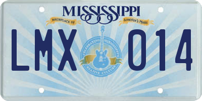 MS license plate LMX014