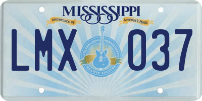 MS license plate LMX037
