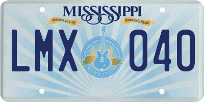 MS license plate LMX040