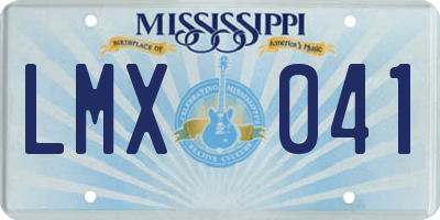 MS license plate LMX041