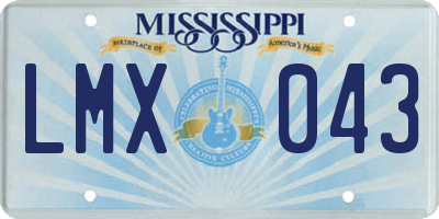 MS license plate LMX043