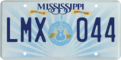 MS license plate LMX044