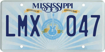 MS license plate LMX047