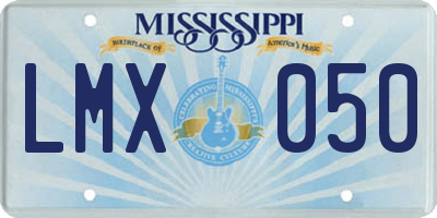 MS license plate LMX050
