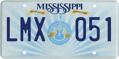 MS license plate LMX051