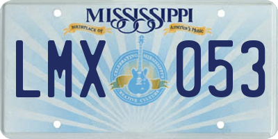 MS license plate LMX053