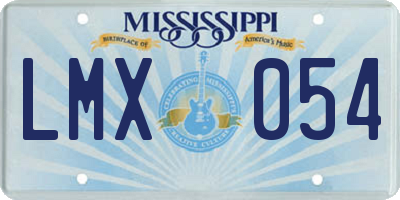 MS license plate LMX054