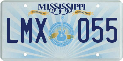 MS license plate LMX055