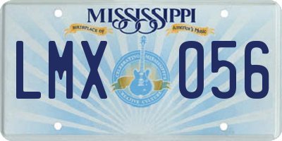 MS license plate LMX056