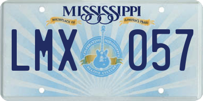 MS license plate LMX057