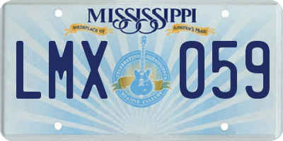 MS license plate LMX059