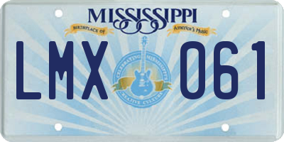 MS license plate LMX061
