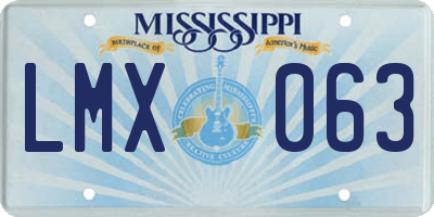 MS license plate LMX063