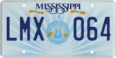 MS license plate LMX064