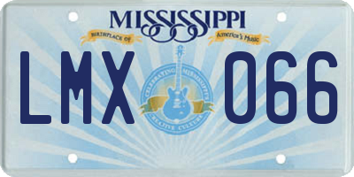 MS license plate LMX066