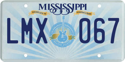 MS license plate LMX067