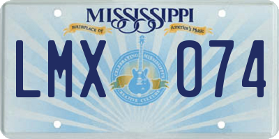 MS license plate LMX074