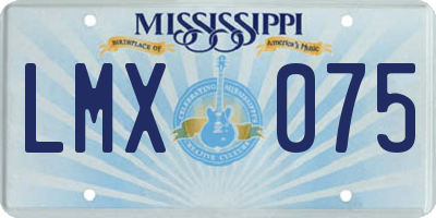 MS license plate LMX075