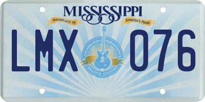 MS license plate LMX076