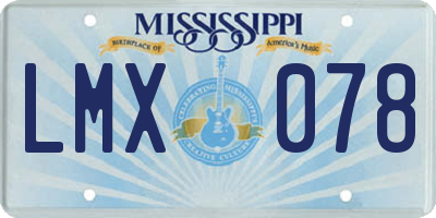 MS license plate LMX078