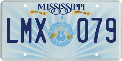 MS license plate LMX079