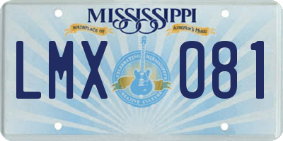 MS license plate LMX081