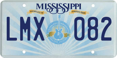 MS license plate LMX082