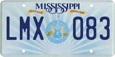 MS license plate LMX083