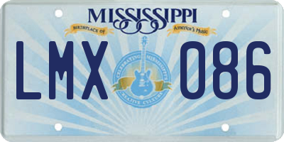 MS license plate LMX086