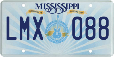 MS license plate LMX088