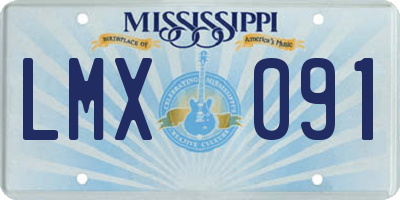 MS license plate LMX091