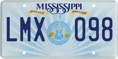 MS license plate LMX098