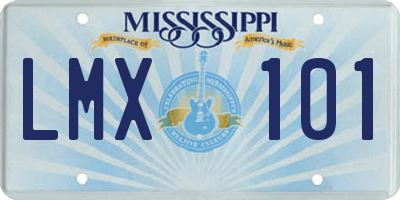 MS license plate LMX101