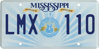 MS license plate LMX110