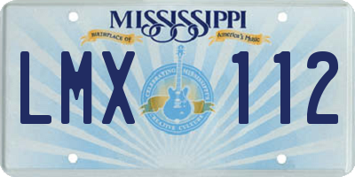 MS license plate LMX112