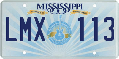MS license plate LMX113