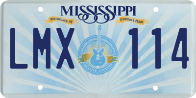 MS license plate LMX114
