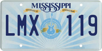 MS license plate LMX119