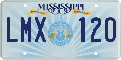 MS license plate LMX120