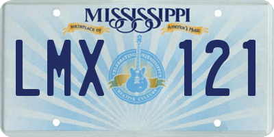 MS license plate LMX121