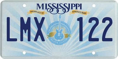 MS license plate LMX122