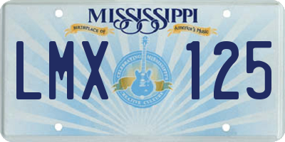 MS license plate LMX125