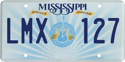 MS license plate LMX127