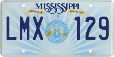 MS license plate LMX129