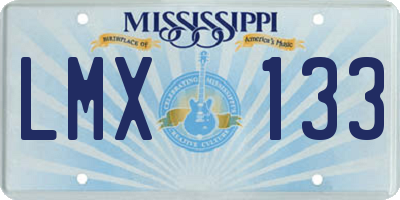MS license plate LMX133