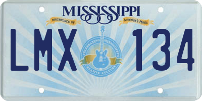 MS license plate LMX134