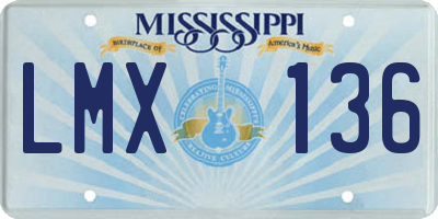 MS license plate LMX136