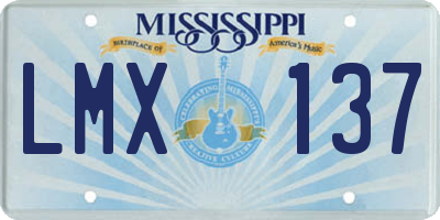 MS license plate LMX137